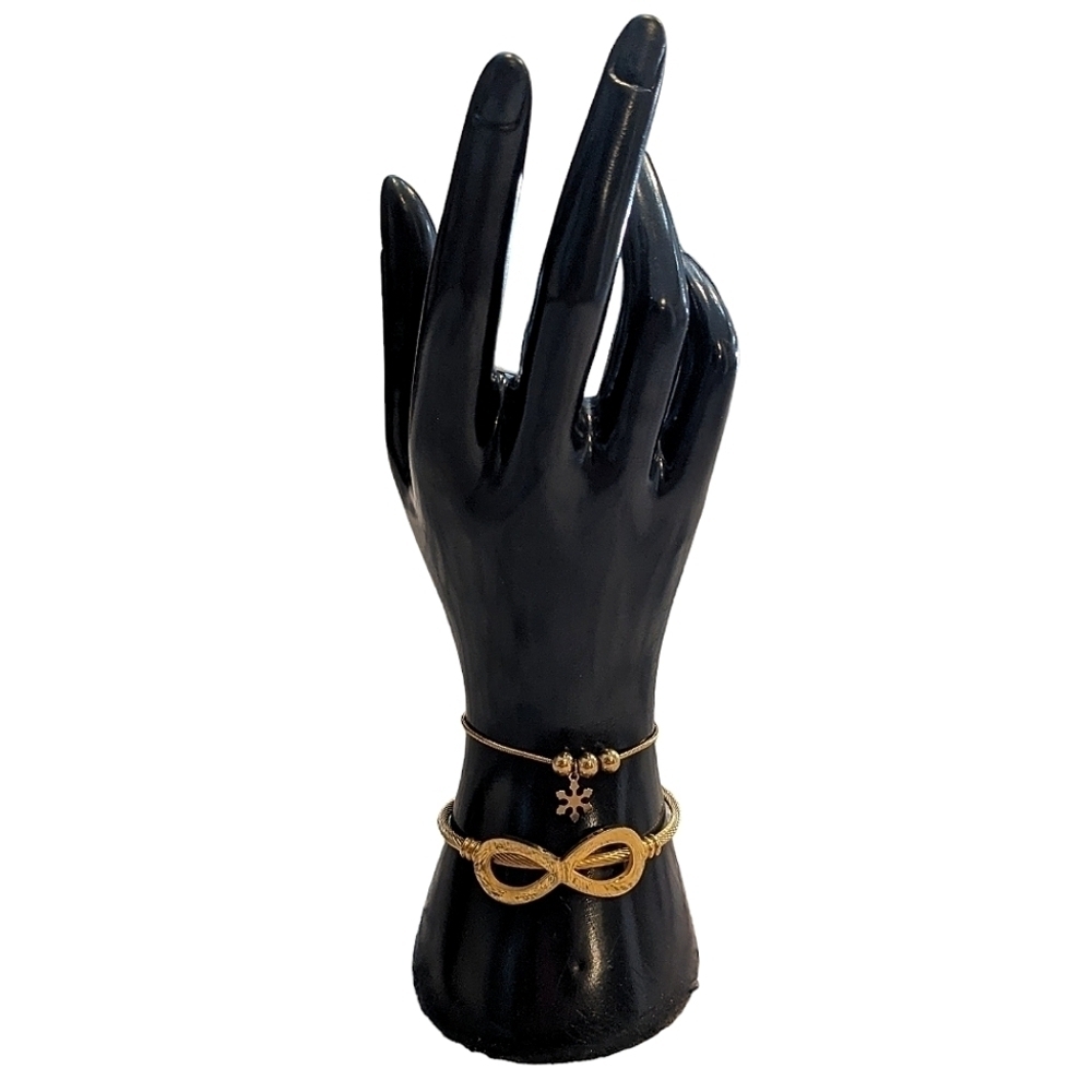 Yellow gold accent infinity bracelet/ combo bracelet